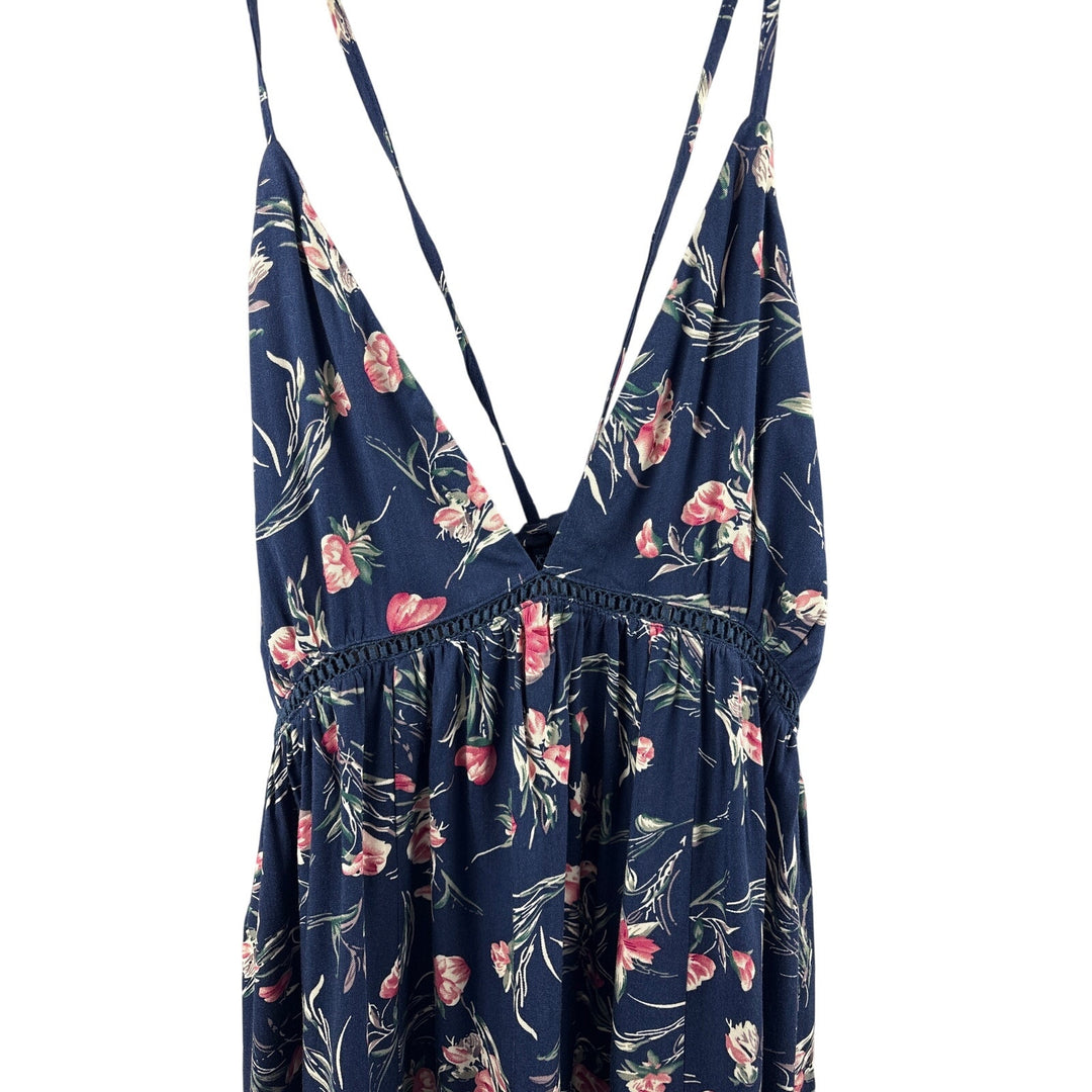 Women’s Lulus Large Navy Blue Flora Sleeveless Sundress