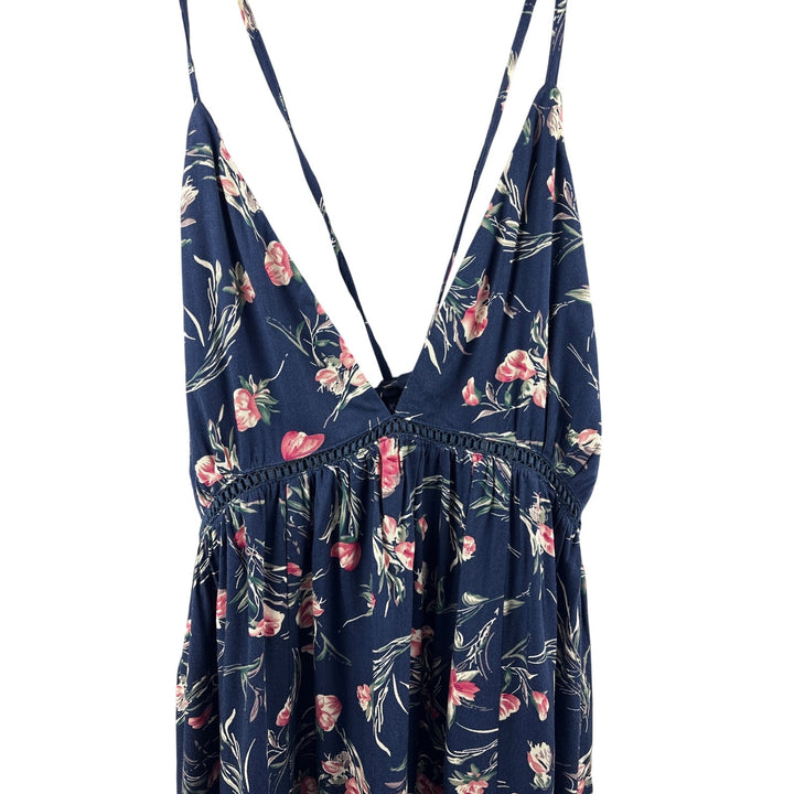 Women’s Lulus Large Navy Blue Flora Sleeveless Sundress