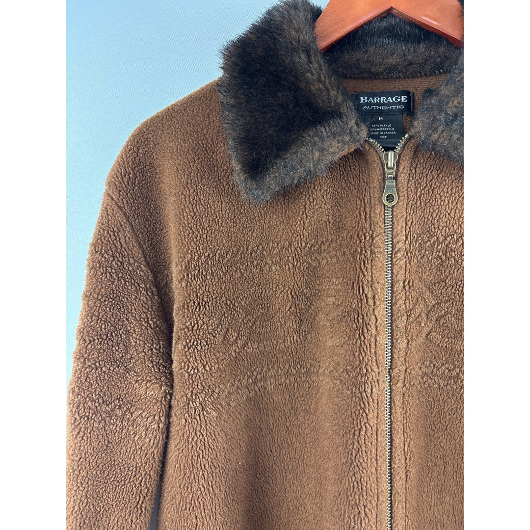 Barrage Authentic Brown Fur Zip Up Coat