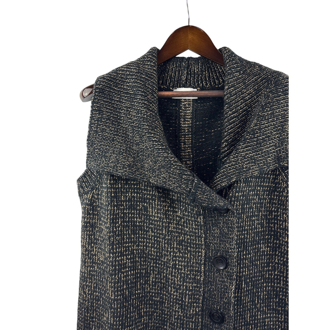 Women’s Soft Surroundings Medium Black w/ Gold Metallics Knit Vest