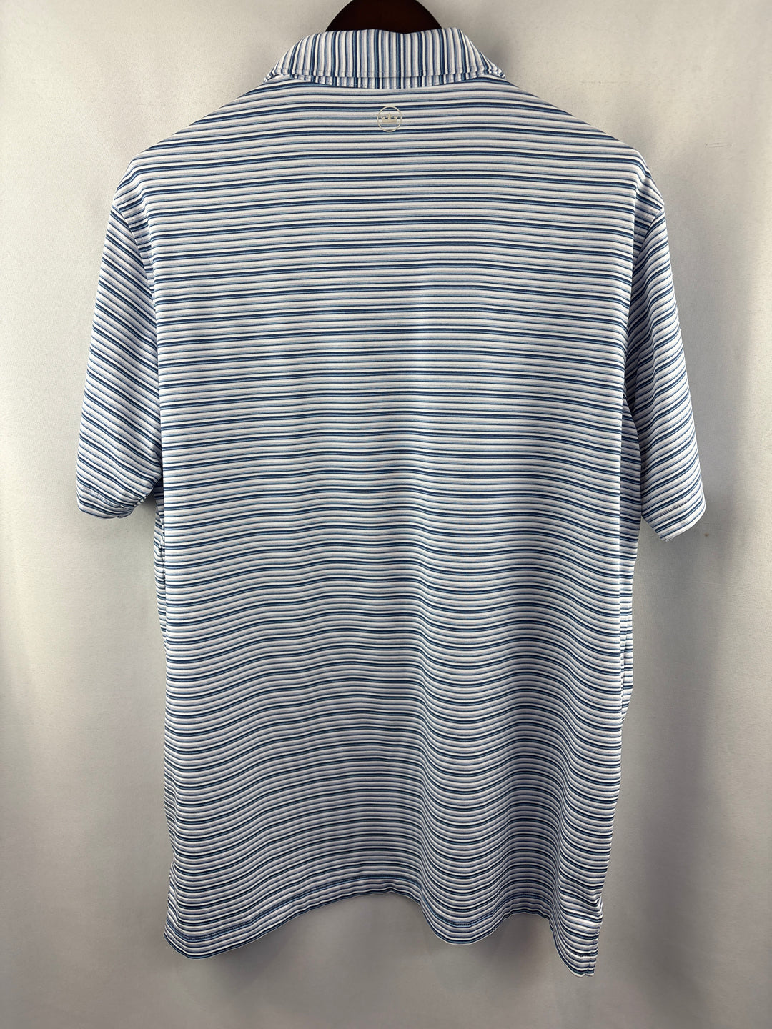 Men’s Peter Millar XL Blue &amp; White Striped Golf Polo