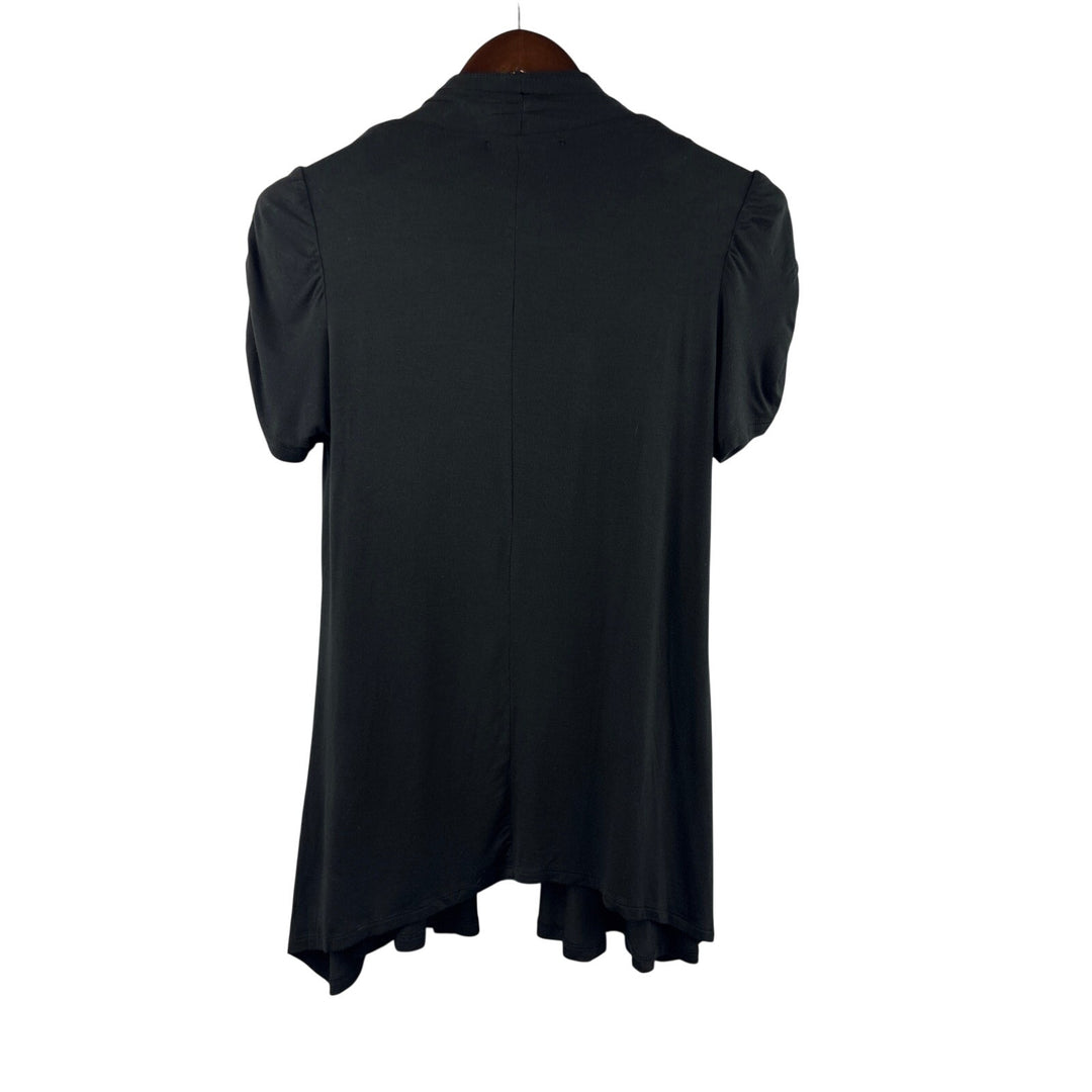 Women’s Always Indigo Medium Black Short Puff Sleeved Sweater