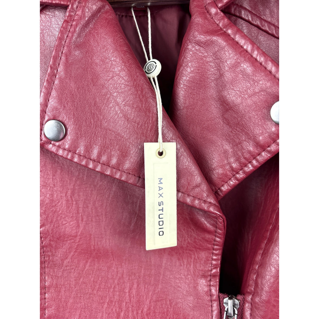 Women’s Max Studio Small Brick Red Faux Leather Jacket