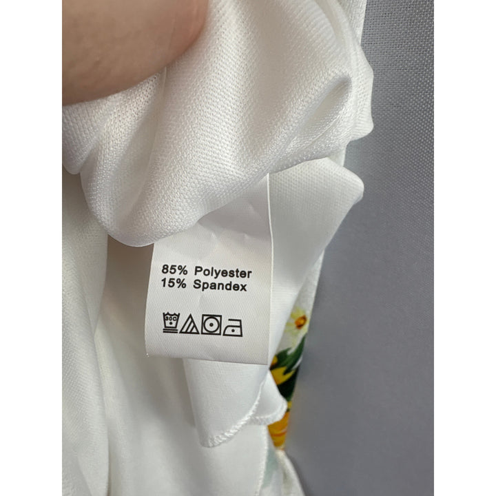 Women’s Size Small Unbranded White w/ Yellow Sunflowers Midi Skirt