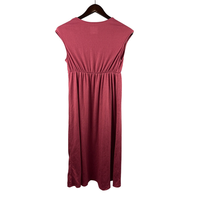 Women’s Isabel Maternity Small Brick Red Midi Sleeveless Dress