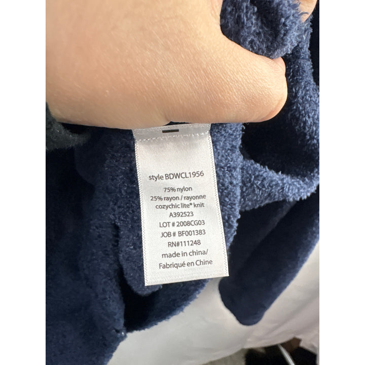 Women’s Barefoot Dreams Large Navy Blue Zip Up Plush Cardigan