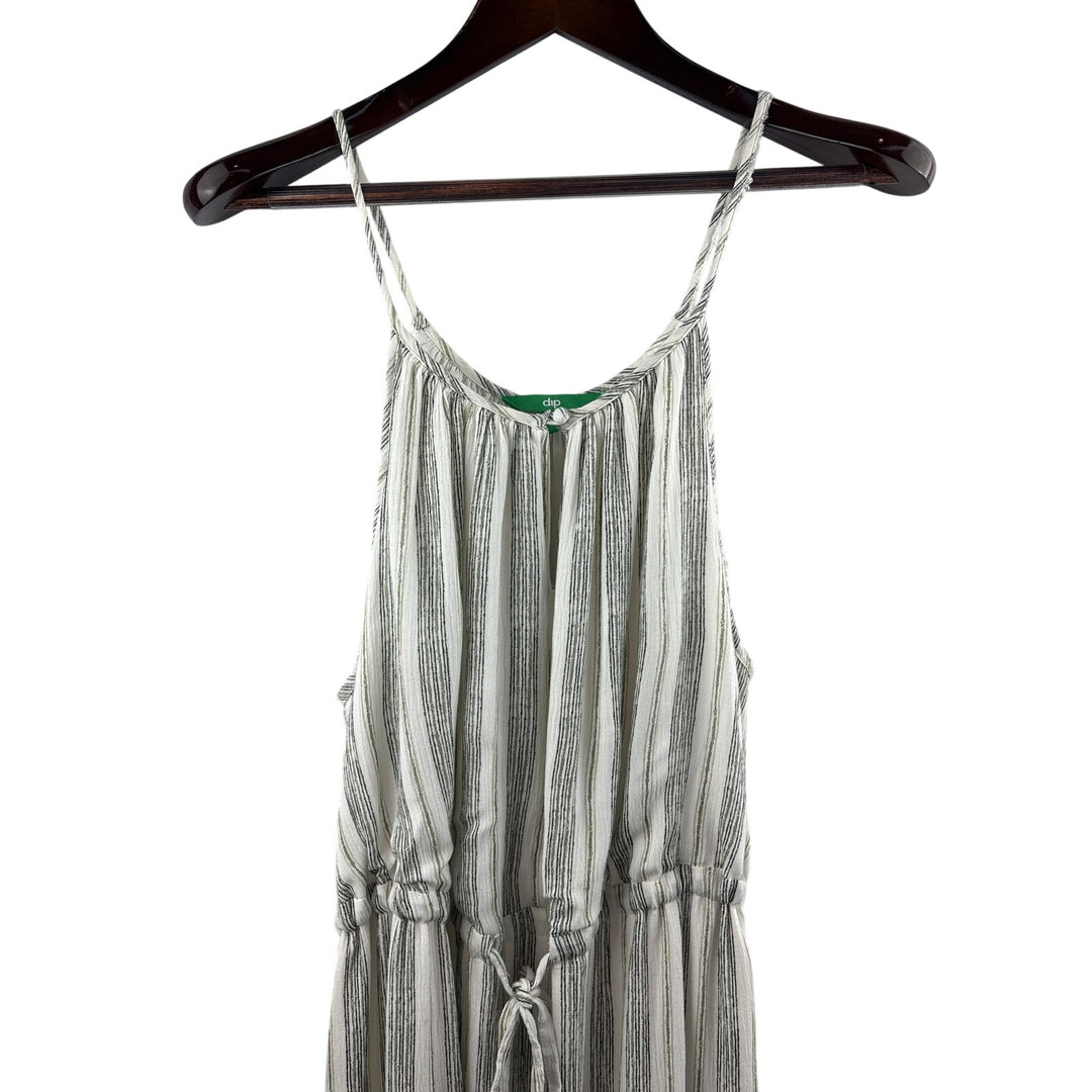 Women’s dip Size 1X White & Green Striped Tank Maxi Dress