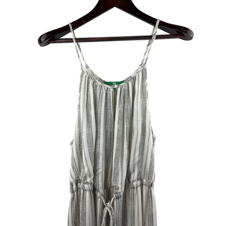 Women’s dip Size 1X White & Green Striped Tank Maxi Dress