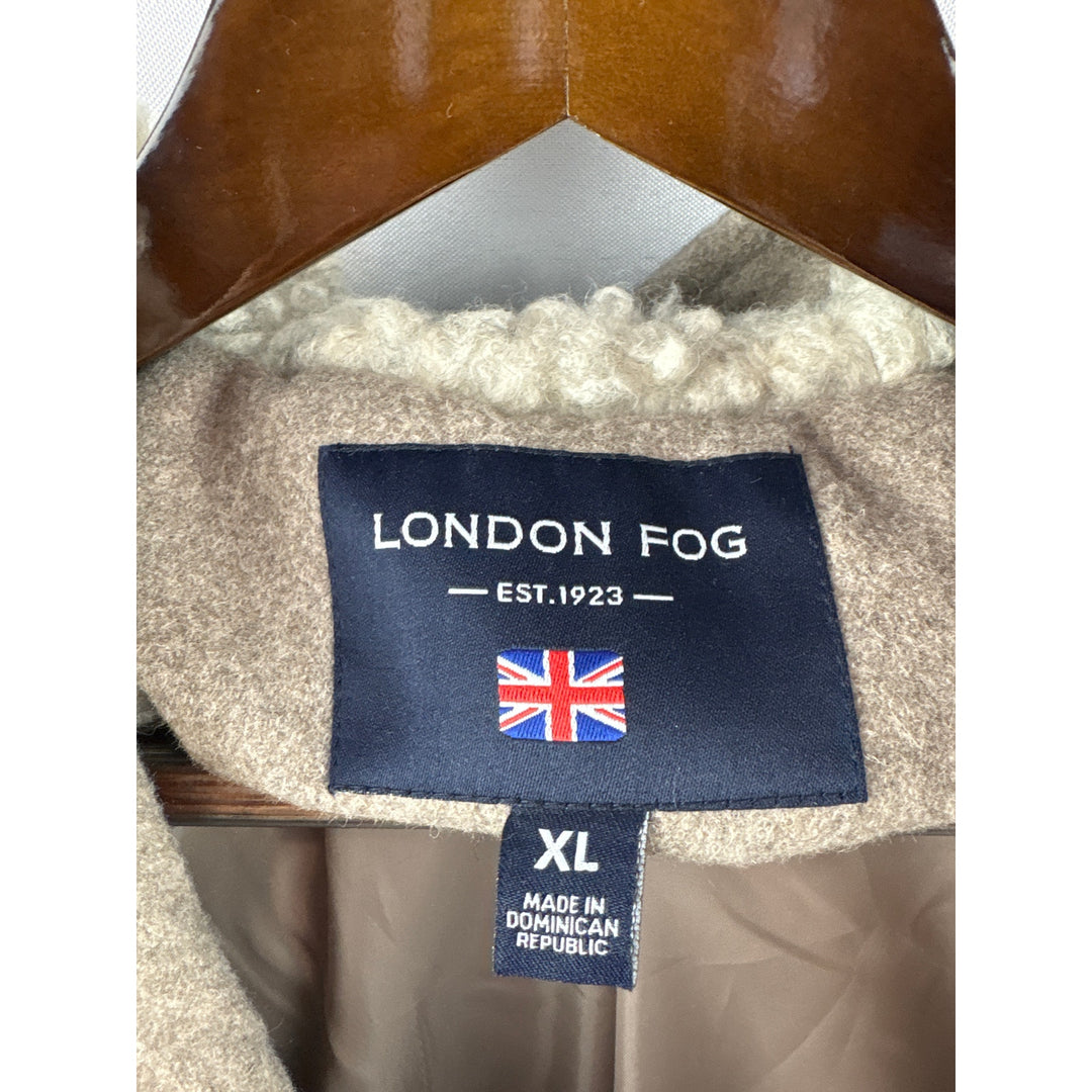 Women’s London Fog XL Beige Hooded Winter Coat