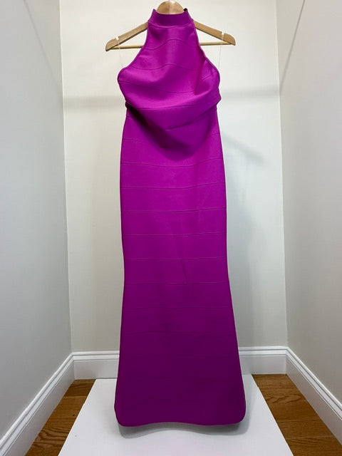 Fashion Nova Aviva Bandage Halter Maxi Dress Magenta NWT XL