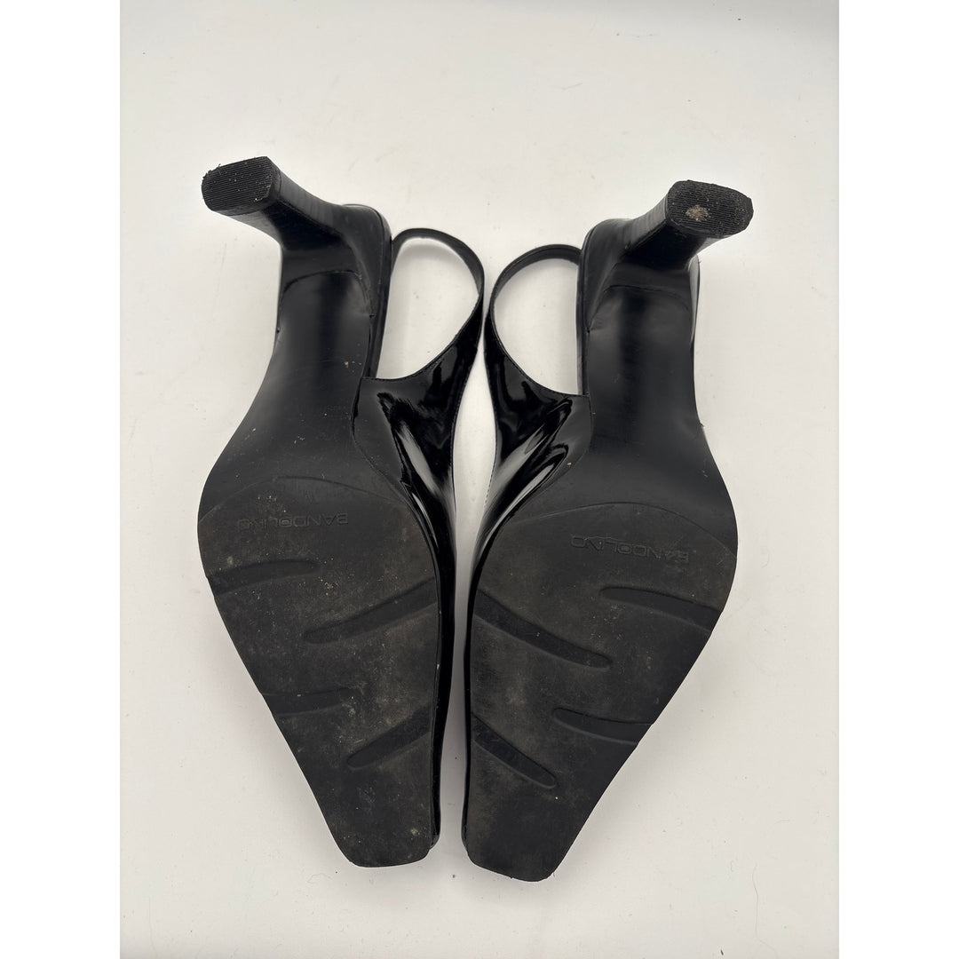Women’s Bandolino Size 8 Black Patent Leather Slingback Heels