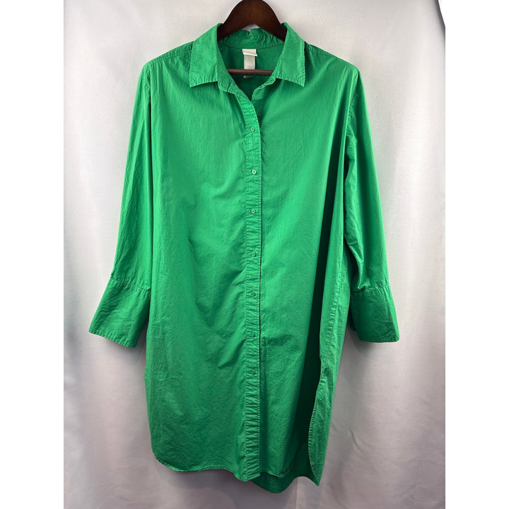 Women’s H&M Medium Emerald Green Button Down Midi Dress