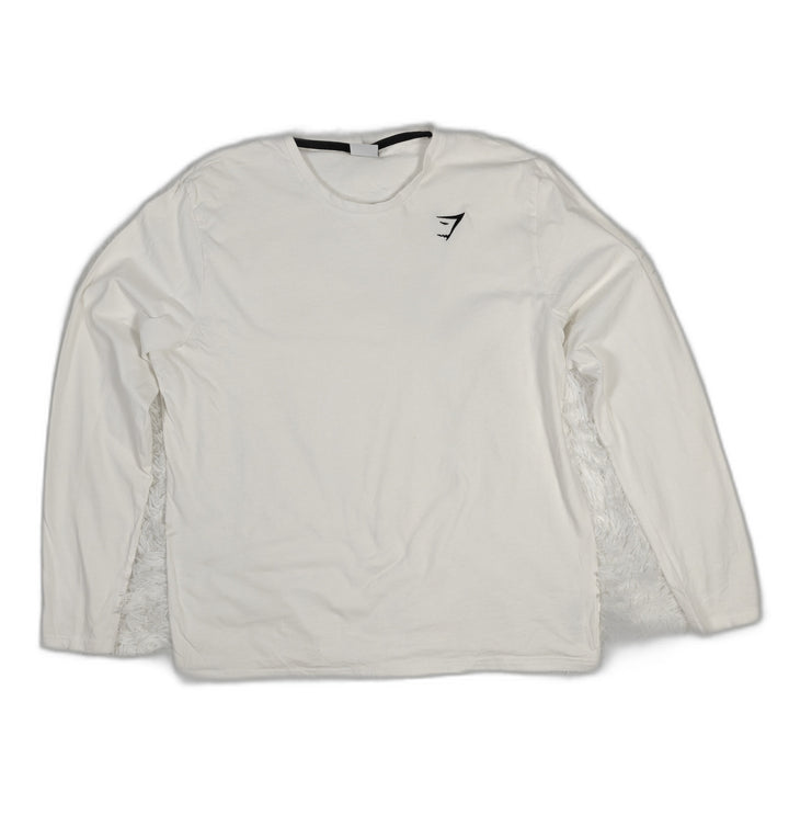 Mens Gymshark Long Sleeve T-Shirt White Size XXL