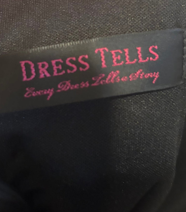 Dress Tells Black Cap Sleeve A-Line Fit Flare Dress Small Business Cocktail Chic