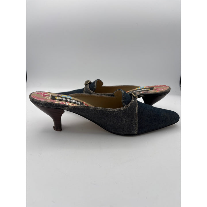 Women’s Seychelles Size 8 Denim Kitten Heels w/ Buckle Detail