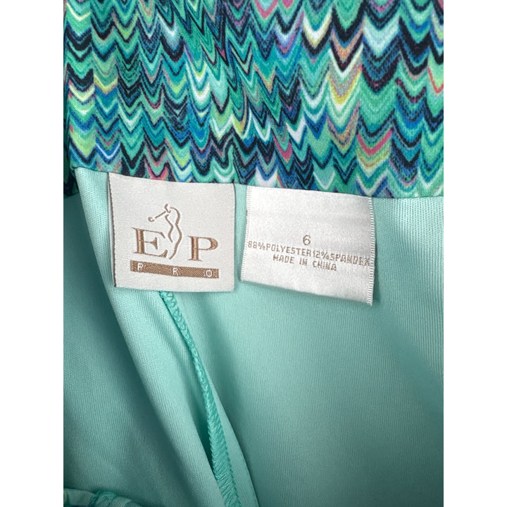 Women’s EP Pro Size 6 Teal Multicolor Golf Skort
