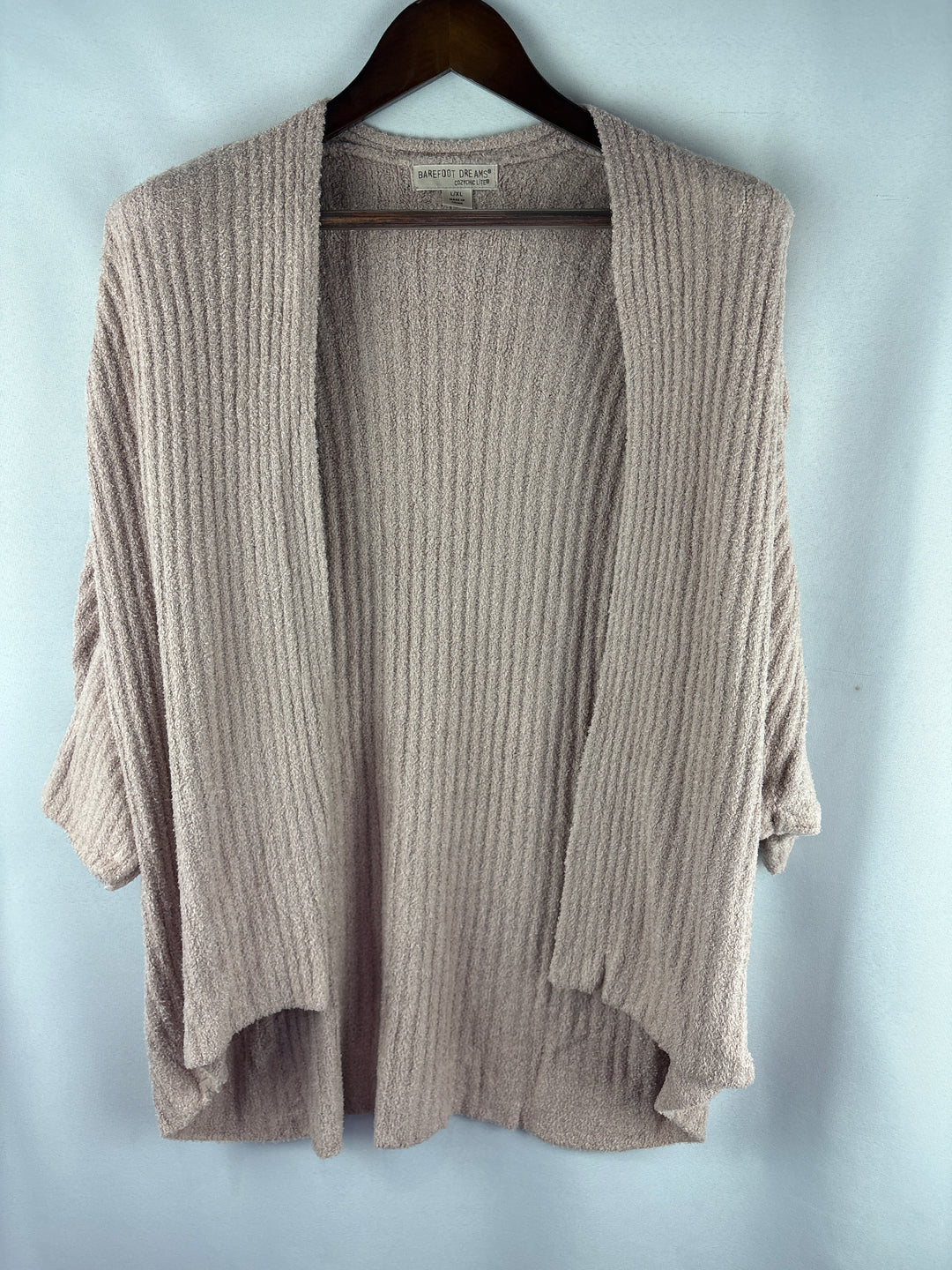 Women’s Barefoot Dreams L/XL Mauvish Beige Cardigan