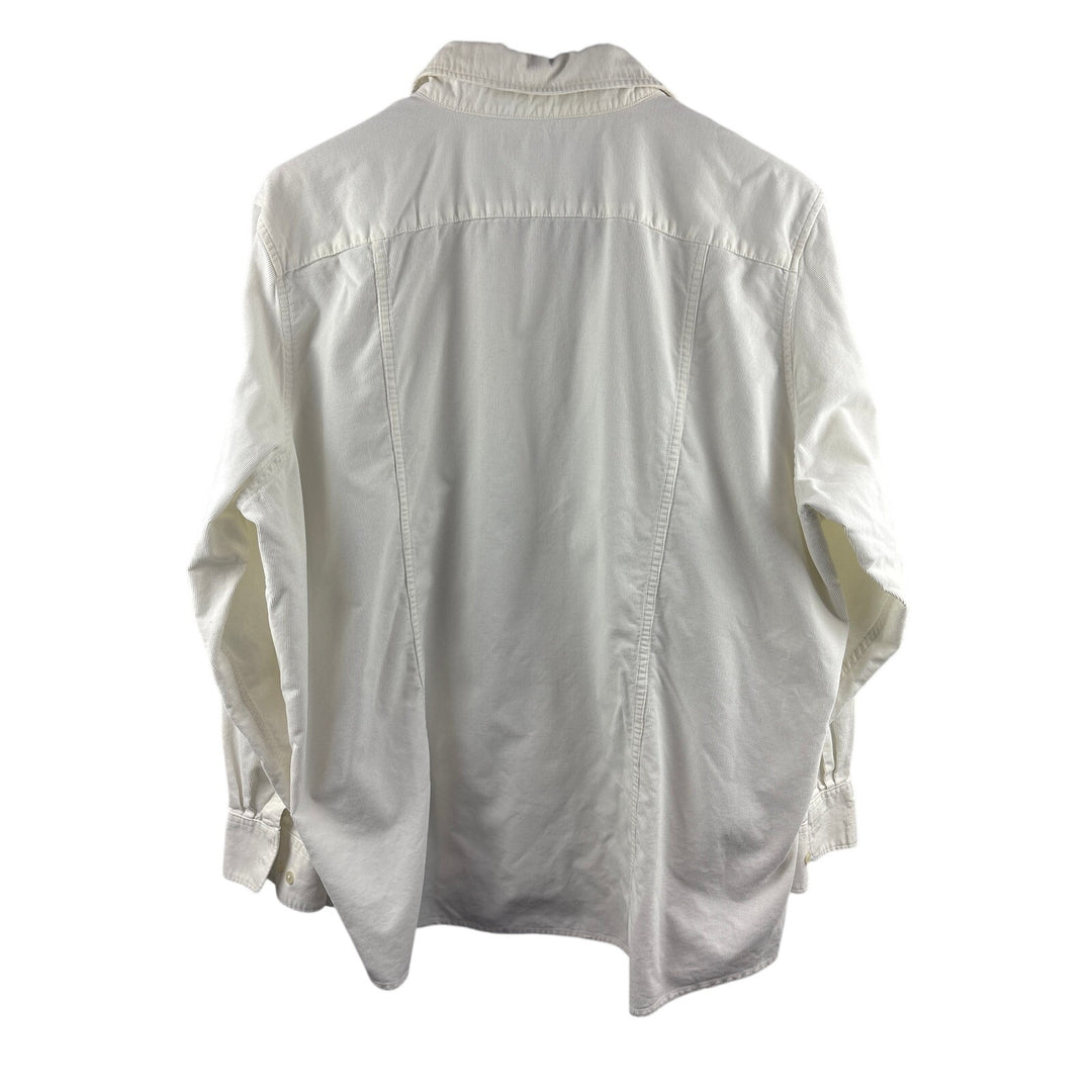 Men’s Land’s End 24-26 W White Corduroy Button Up
