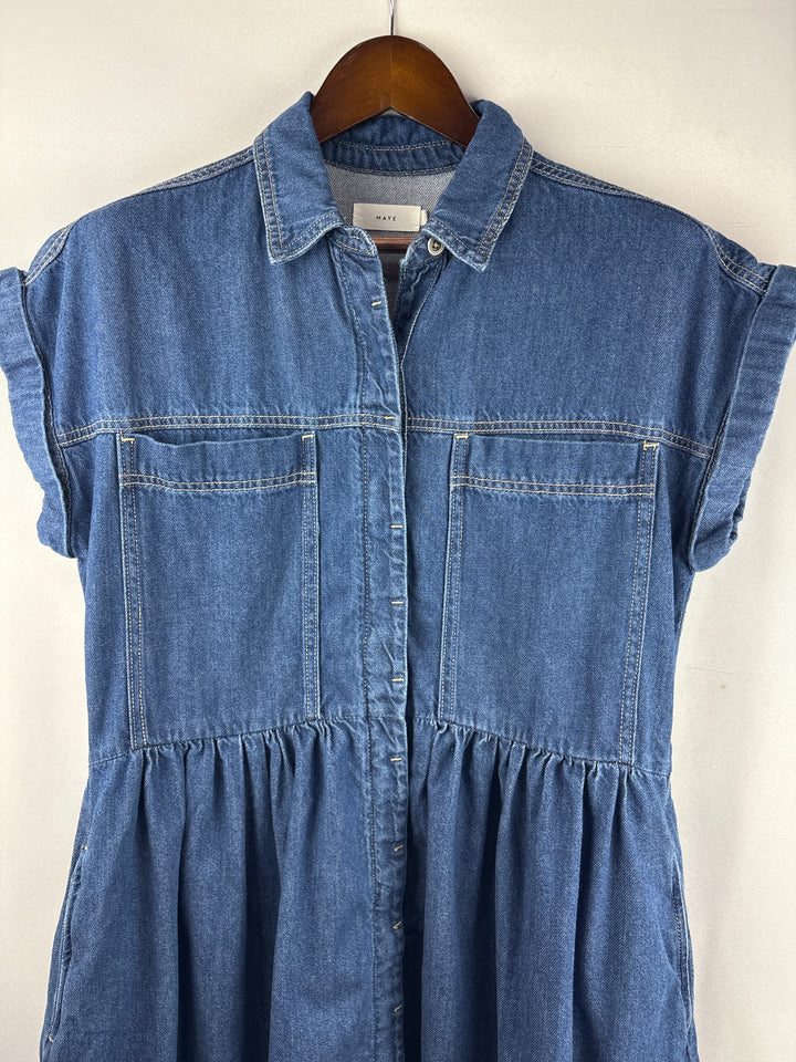 Women’s Maye Medium Dark Blue Denim Maxi Dress