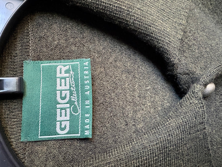 Vintage GEIGER Austria Wool Cardigan Jacket Loden Green Collared Boxy L