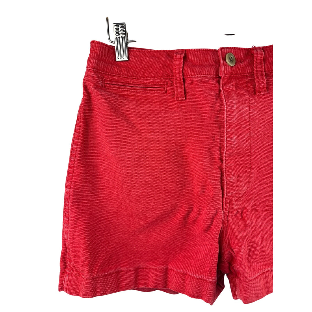 Women’s Madewell Size 27 Red High Waisted Mini Jean Shorts