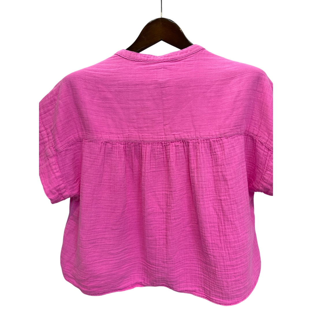 Women’s Gap Barbie Pink Boxy Crinkle Top Size M