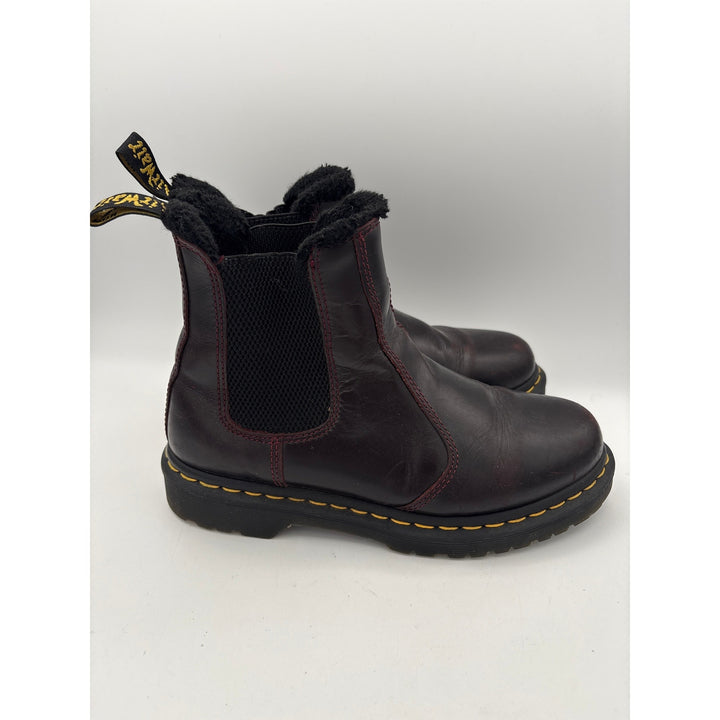 Women’s Dr. Martens Size 7.5 Dark Cherry Chelsea Boots w/ Fur Lining