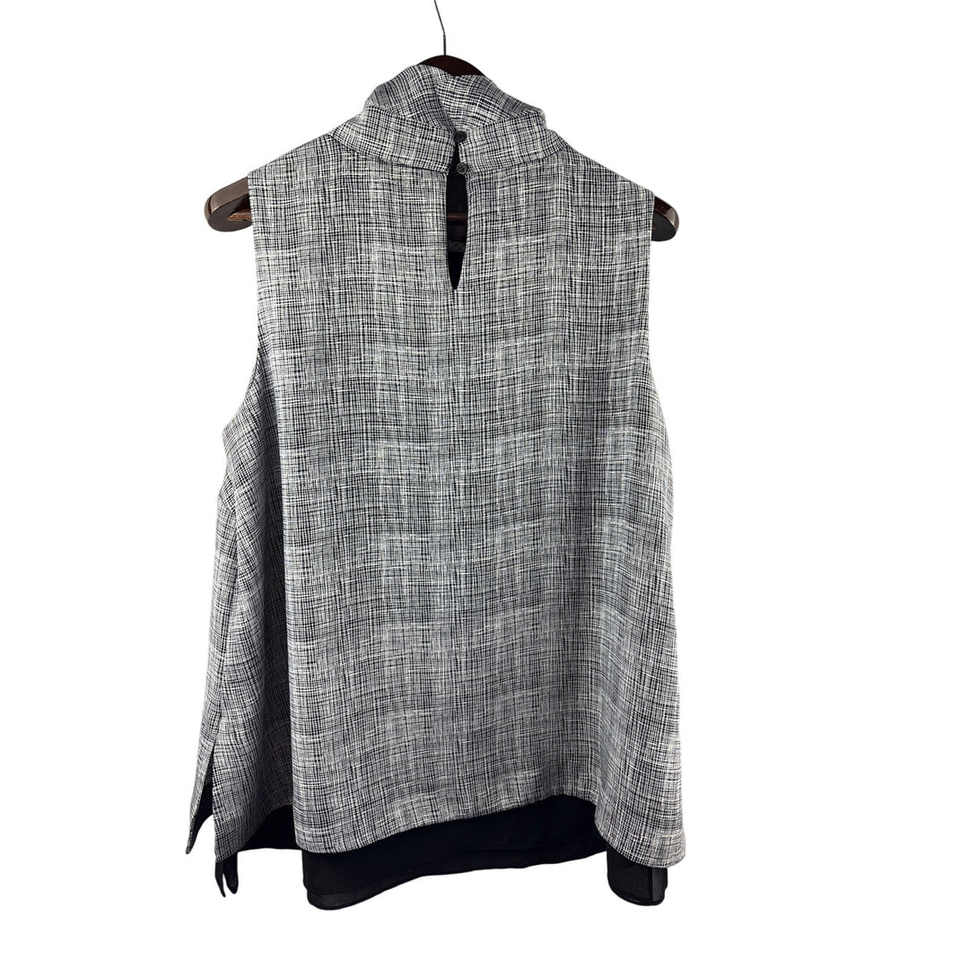 Women’s Alfani Size 18 Black & White Sleeveless Turtleneck Blouse
