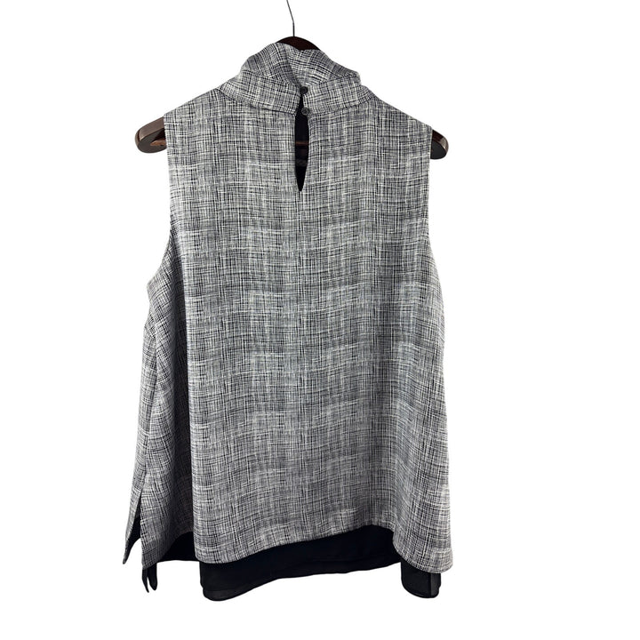 Women’s Alfani Size 18 Black & White Sleeveless Turtleneck Blouse