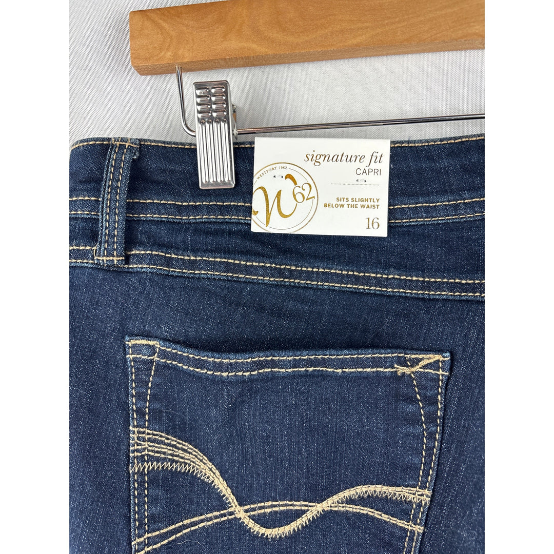 Women’s W62 Size 16 Dark Blue Capri Jeans
