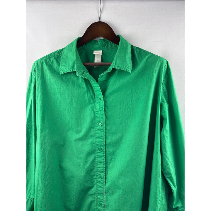 Women’s H&M Medium Emerald Green Button Down Midi Dress