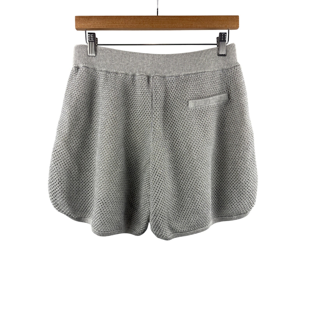Women’s Brunello Cucinelli Small Silver Mesh Knit Shorts