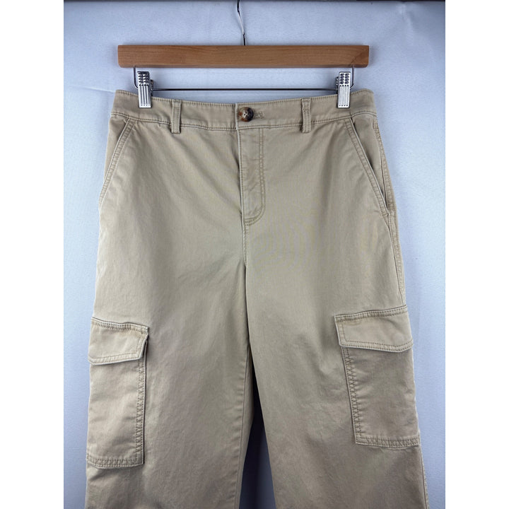 Loft Womens Cargo Pants Size 4 Beige Casual Cotton Spandex Blend Machine Washable