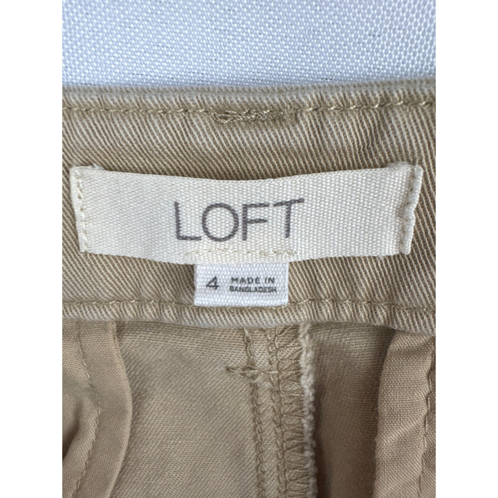 Loft Womens Cargo Pants Size 4 Beige Casual Cotton Spandex Blend Machine Washable