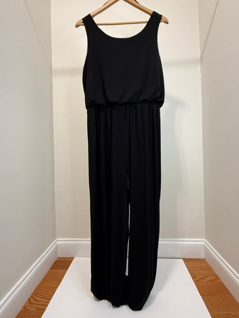 Emma &amp; Michele Cowl Neck Wide Leg Jumpsuit Black SzL