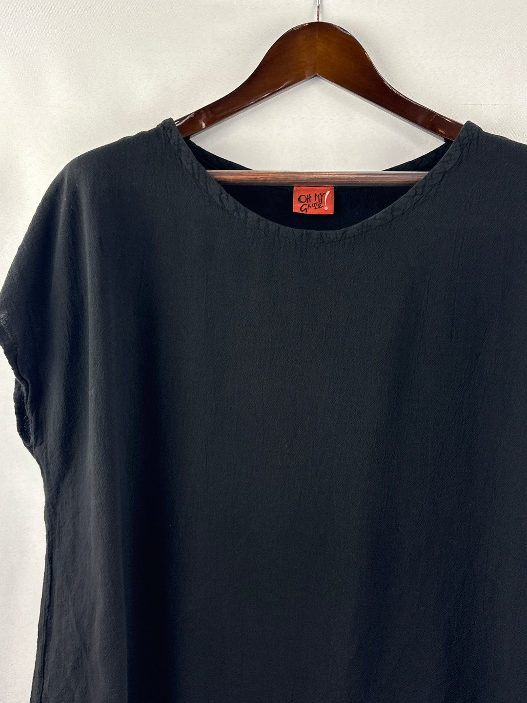 Women’s Oh My Gauze! XXL Black Short Sleeve Blouse