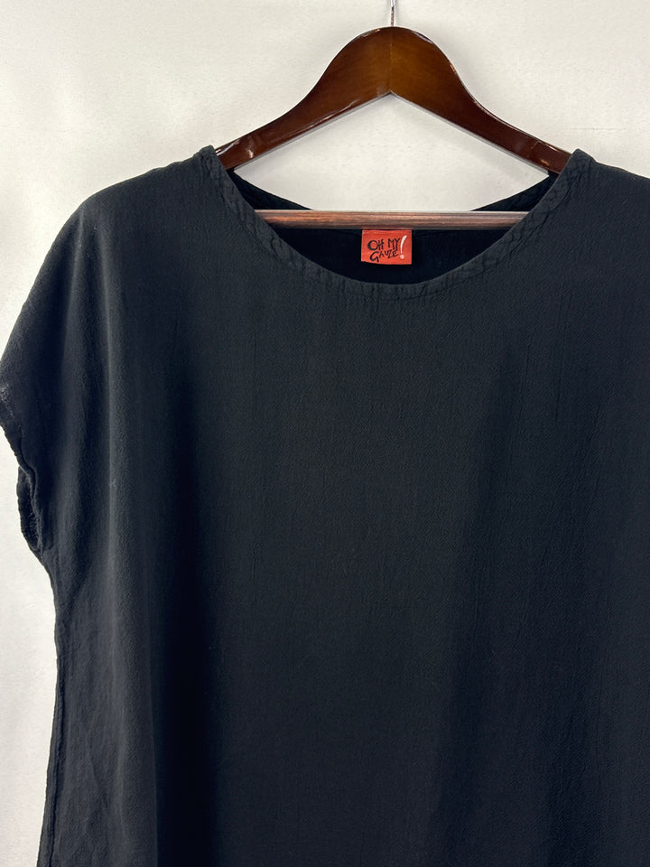 Women’s Oh My Gauze! XXL Black Short Sleeve Blouse
