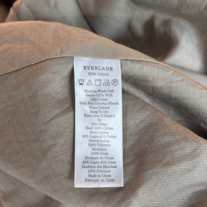 Everlane Small The Modern Trenchcoat Women's Double Breasted Preppy Khaki Long Belted
