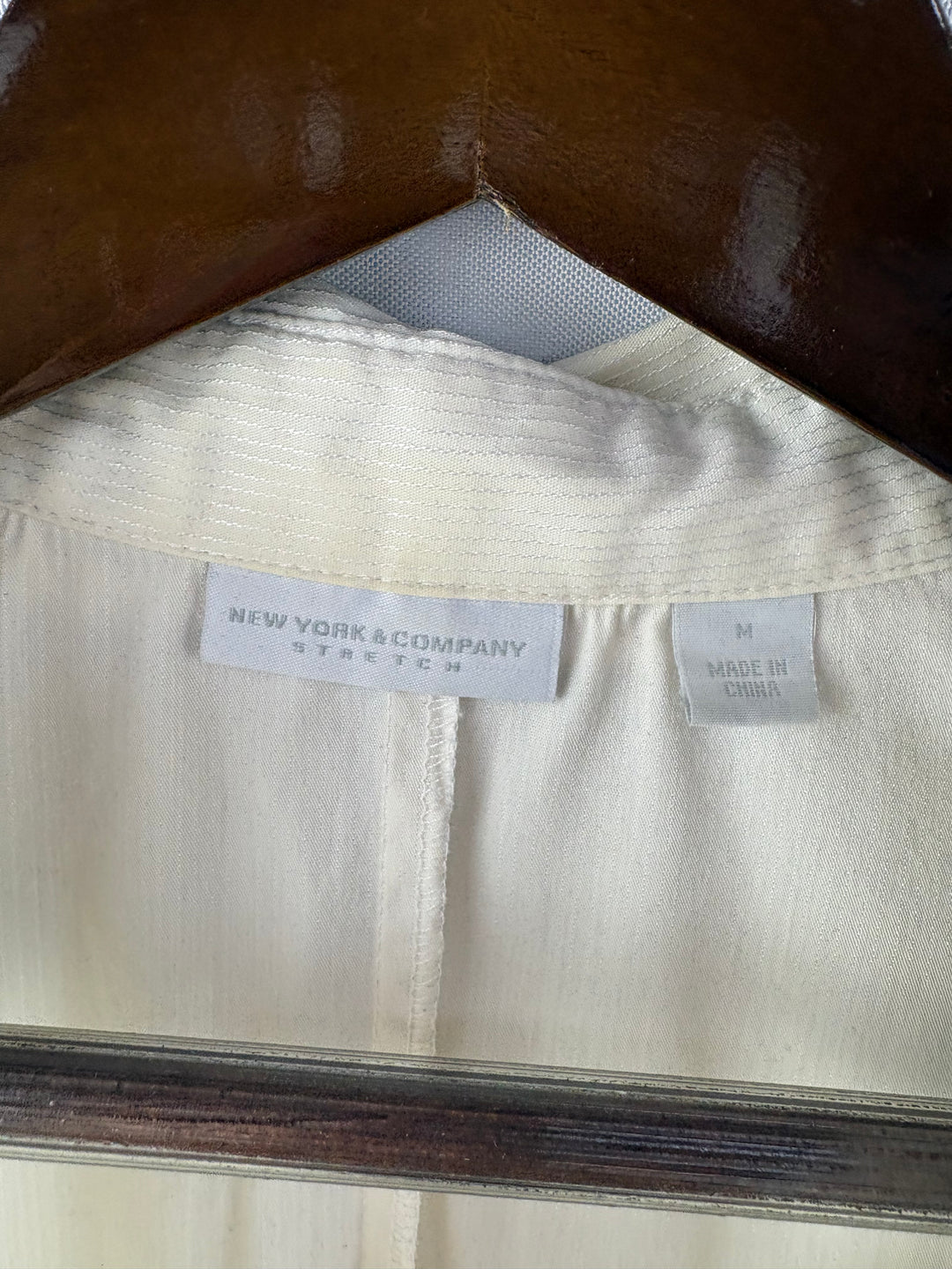 Women’s New York & Company Medium White Button Up Blouse