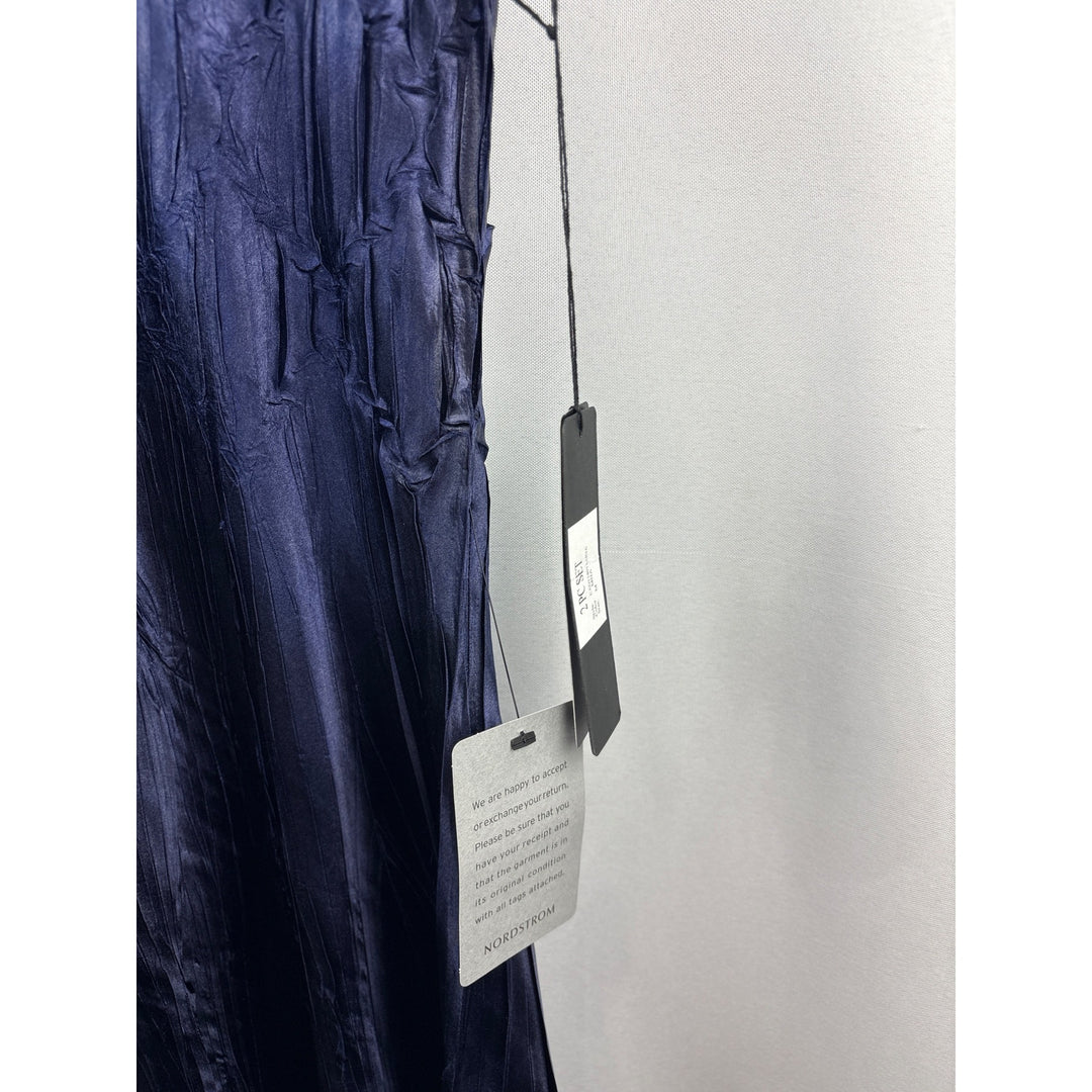 Women’s Komarvo Medium Navy Blue Satin Dress Set w/ Jewel Embellishments