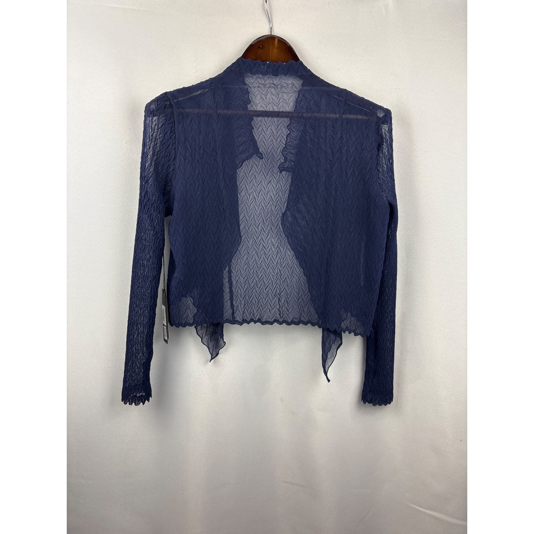 Women’s Komarvo Medium Navy Blue Satin Dress Set w/ Jewel Embellishments