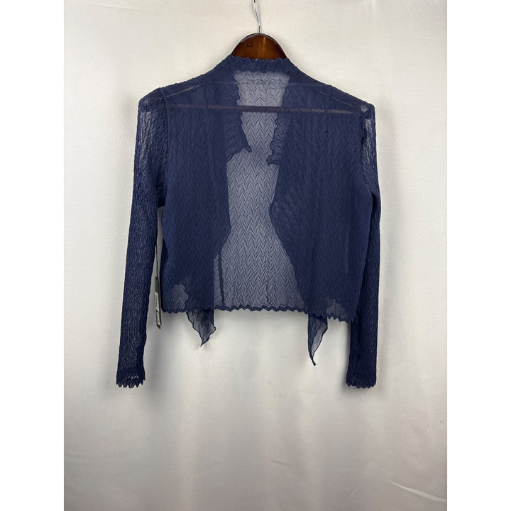 Women’s Komarvo Medium Navy Blue Satin Dress Set w/ Jewel Embellishments