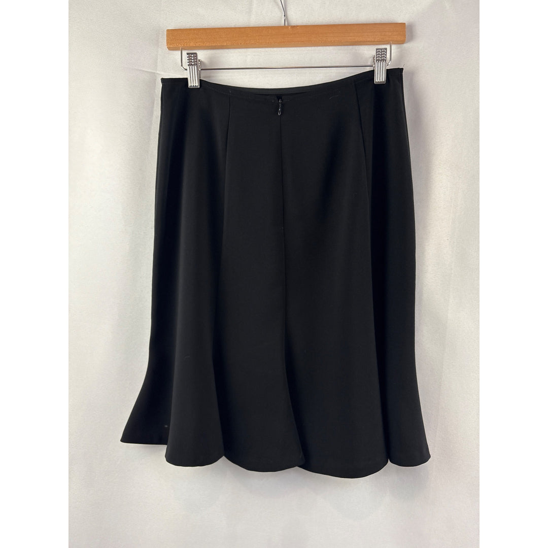 Drama Womens Black Polyester Flared Skirt Size 8