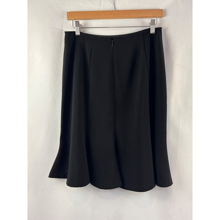 Drama Womens Black Polyester Flared Skirt Size 8