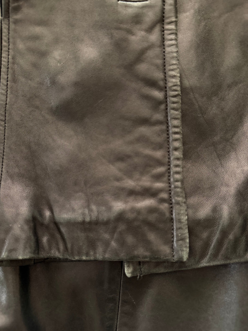 Vintage Calvin Klein Black 100% Leather Jacket Minimalist Y2K 90s