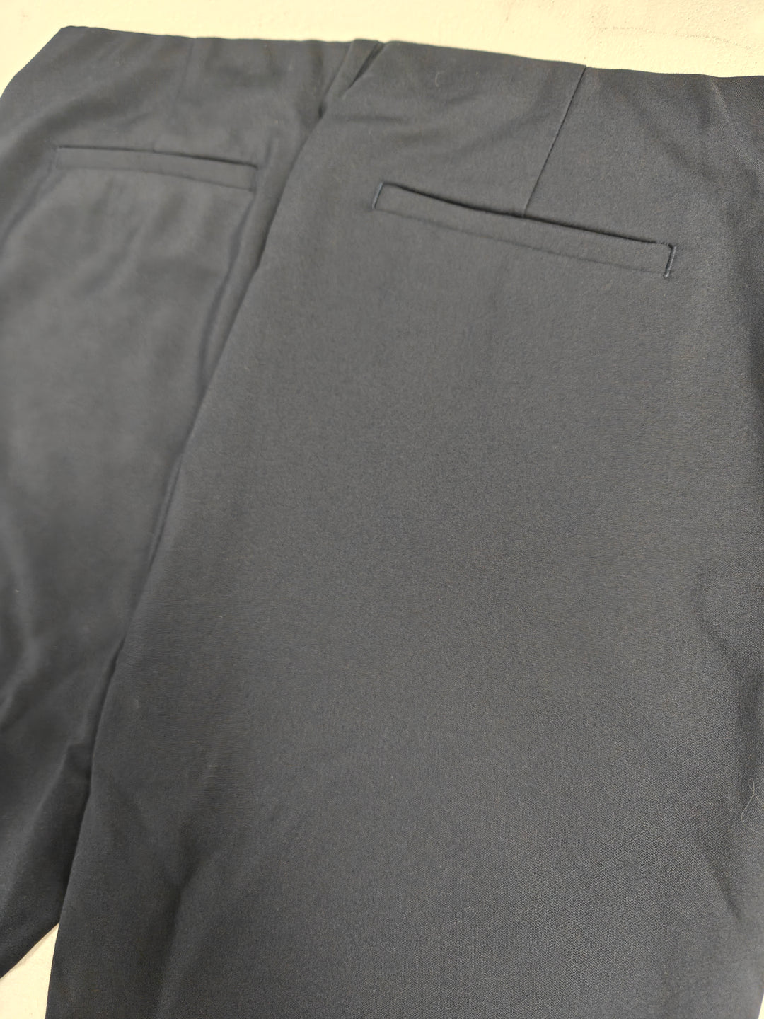 Women Ecru Straight Leg Pants Navy Size 14