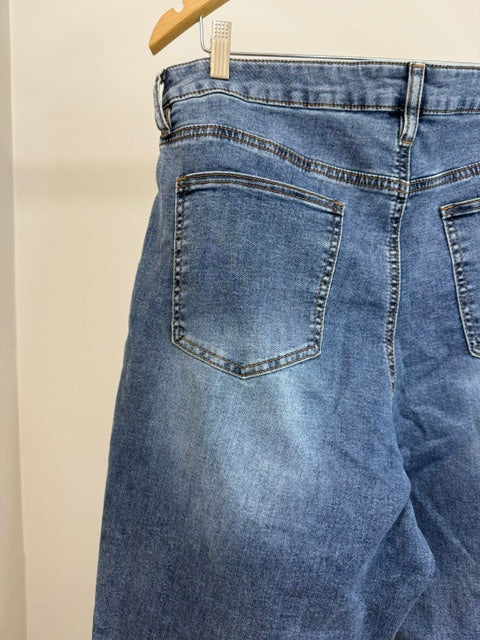 NY&amp;C Dream Curvy Boyfriend Jeans Distressed Flag Detail Sz16 / 36