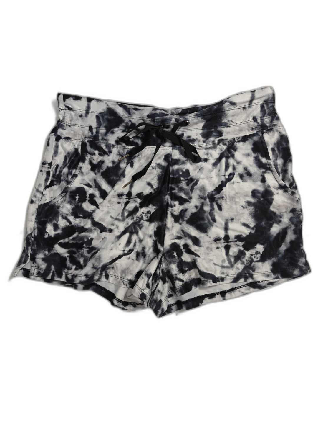 Womens Marika Athletic Shorts Black White Tie Dye Size Large