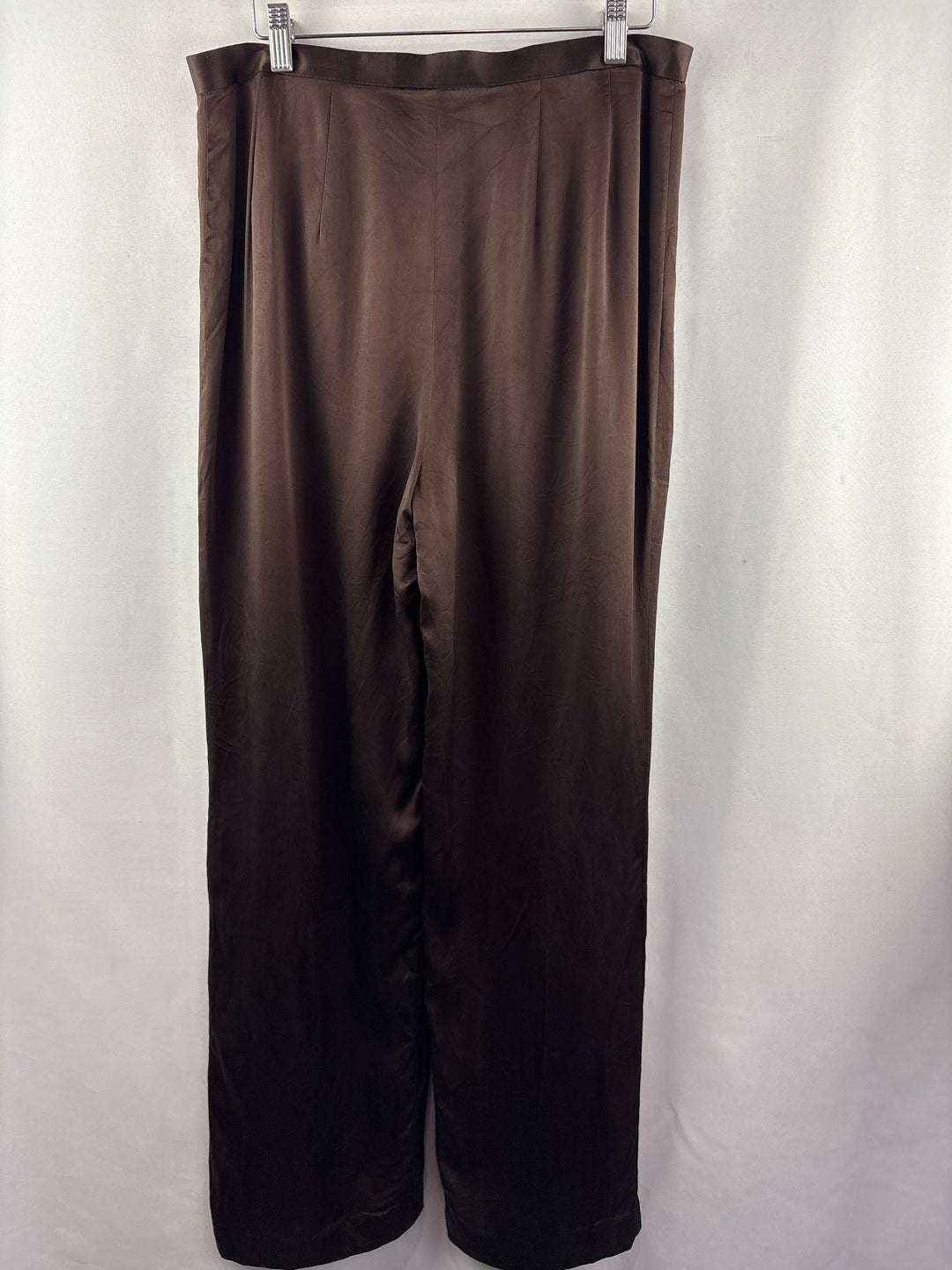 Women’s Medium Chocolate Brown Satin Two Piece Set
