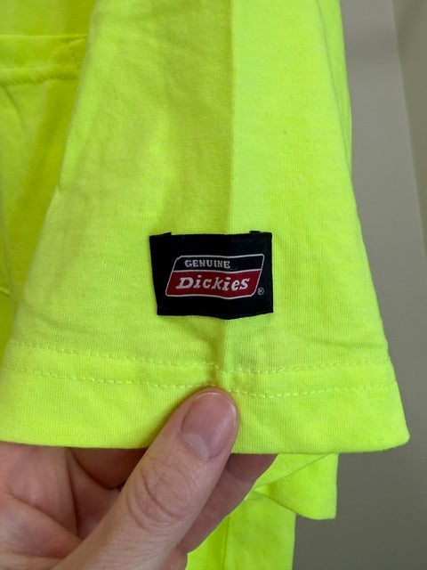 Genuine Dickies Neon Yellow Pocket Tee NWOT SzM